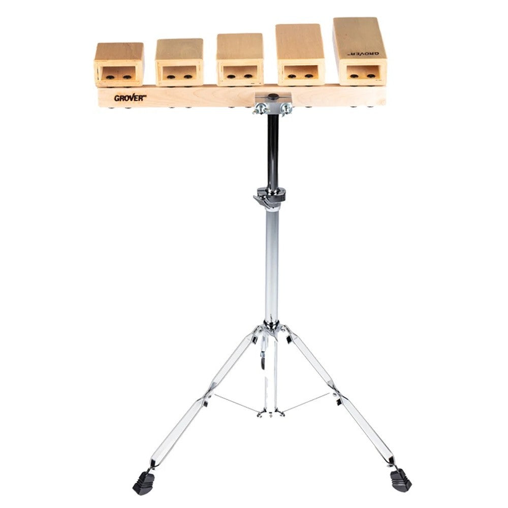 Grover Pro Percussion 5-Piece Temple Block Set with Mounting Clamp and Stand