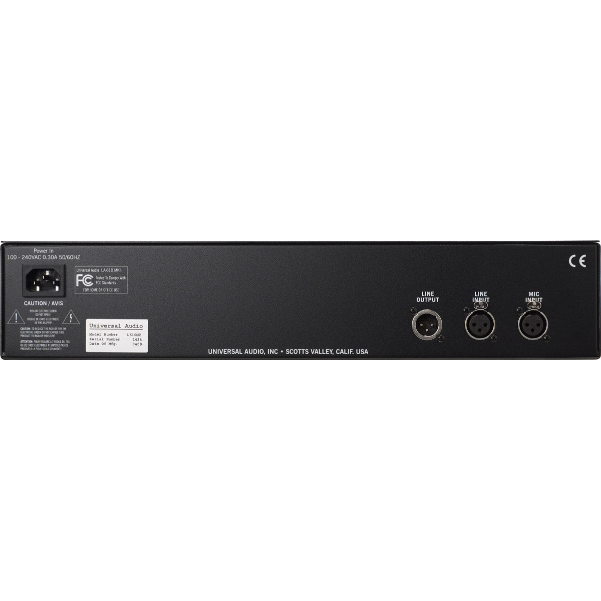 Universal Audio LA-610 MkII Classic Tube Recording Channel Strip - Mint, Open Box