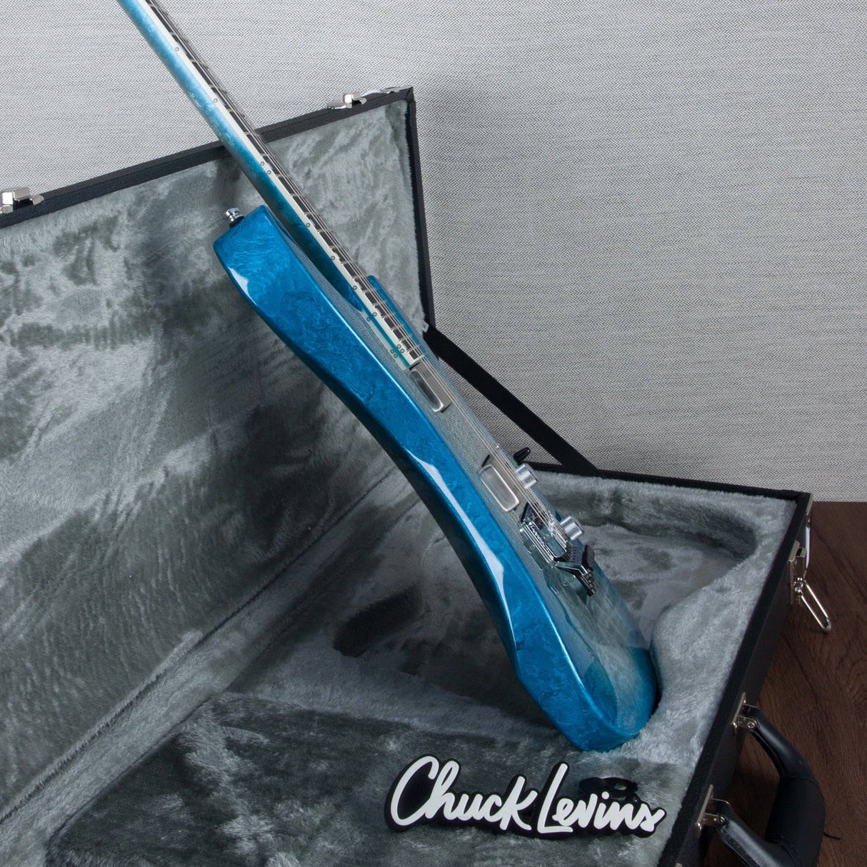 ESP M-II CTM FR Electric Guitar - Liquid Metal Silver/Blue Burst - #E3920242