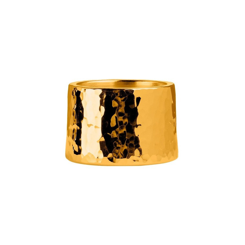JodyJazz HRT1HHG Power Ring Hand-Hammered Gold Ligature and Leather Cap