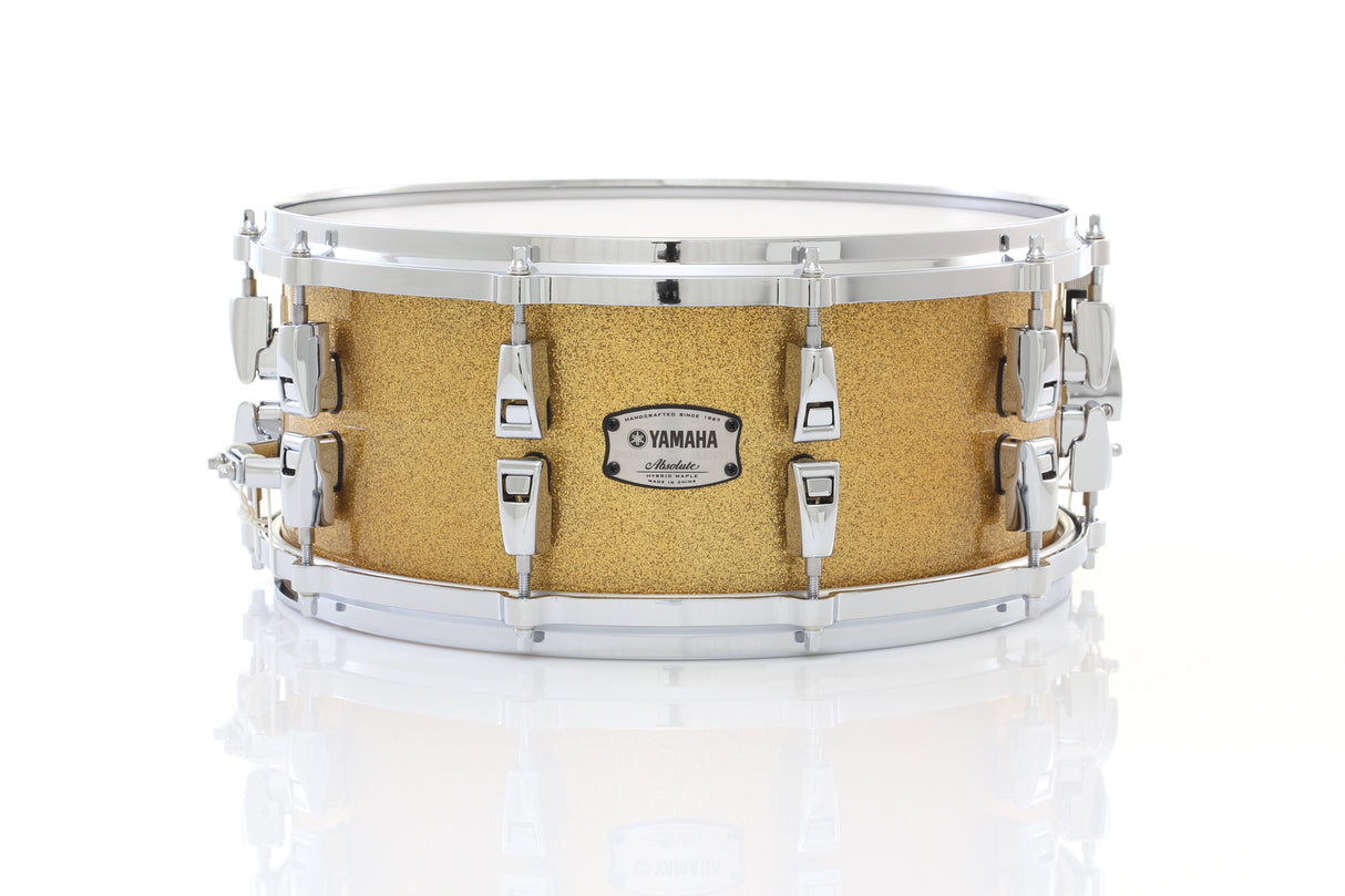 Yamaha 14" x 6" Absolute Hybrid Maple Snare Drum - Gold Champagne Sparkle - New,Gold Champagne Sparkle