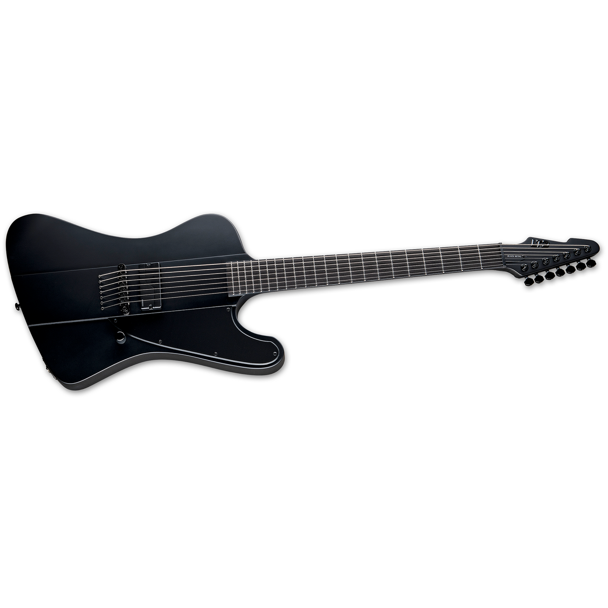 ESP LTD Phoenix-7 Baritone Black Metal 7-String Electric Guitar - Black Satin - New