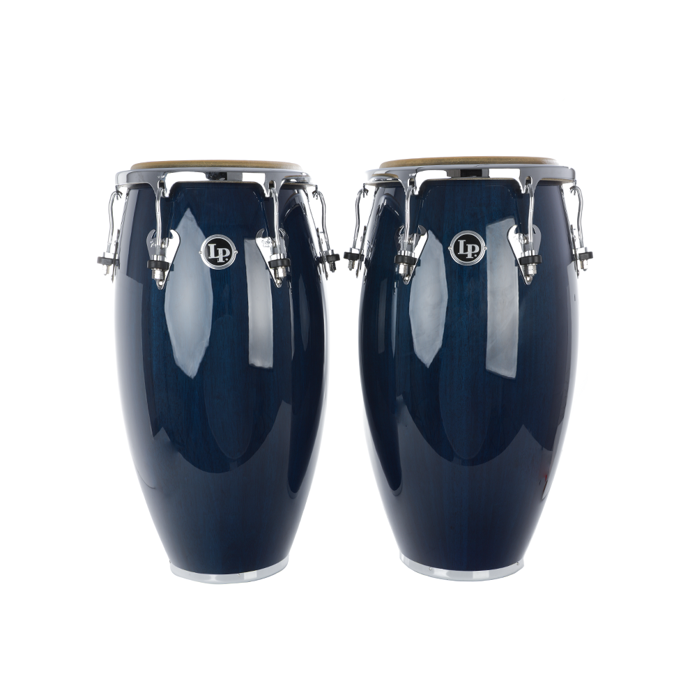 LP Matador Conga And Tumba Set, Siam Oak - Blue With Chrome Hardware