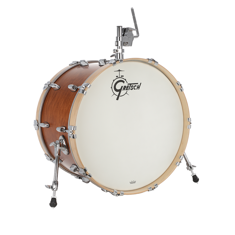Gretsch 22 x14-Inch Brooklyn Bass Drum With Tom Holder - Satin Mahogany