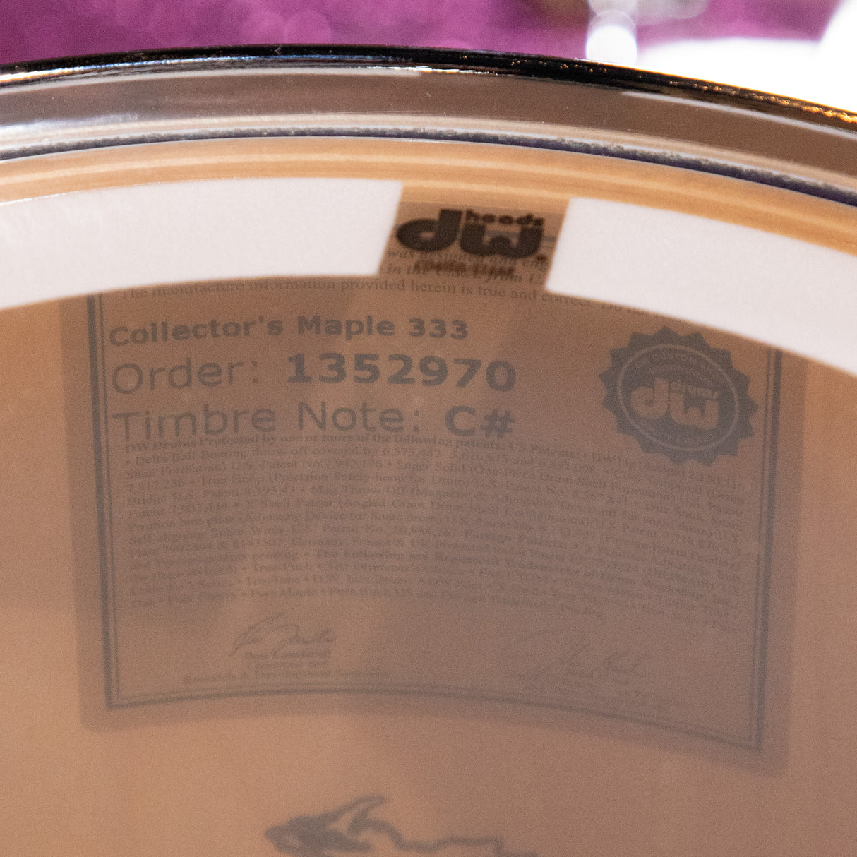 DW Collector's Series 333 4-Piece Shell Pack with 22-Inch Kick - Purple Glass