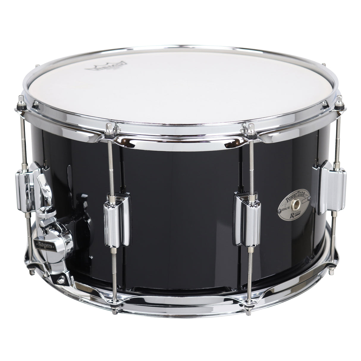 Rogers PowerTone 28PB 8x14 Wood Shell Snare Drum - Piano Black