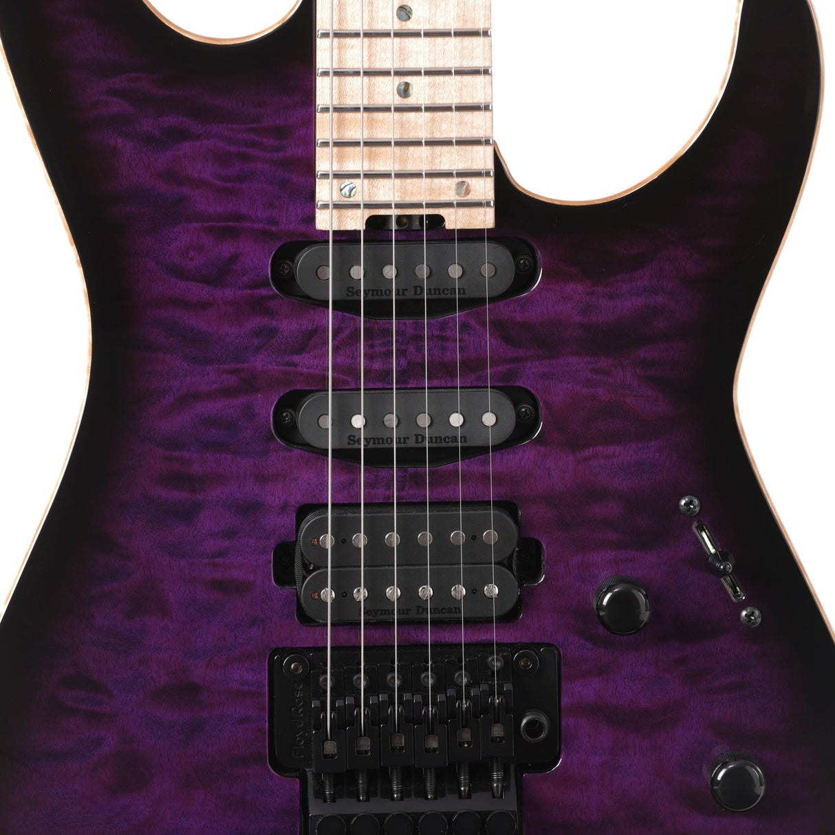 ESP USA M-III FR Quilt Maple Top Electric Guitar - Deep Purple Sunburst - #US22119