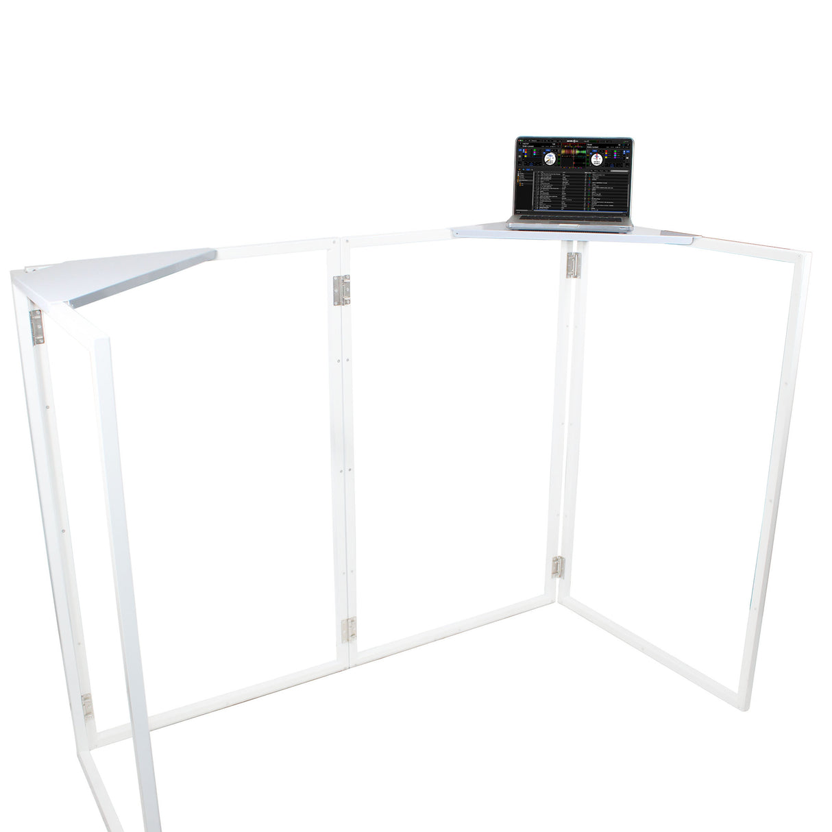 ProX XF-4X3048W MK2 Four Panel Collapse and Go DJ Facade with White Frame and Carry Bag
