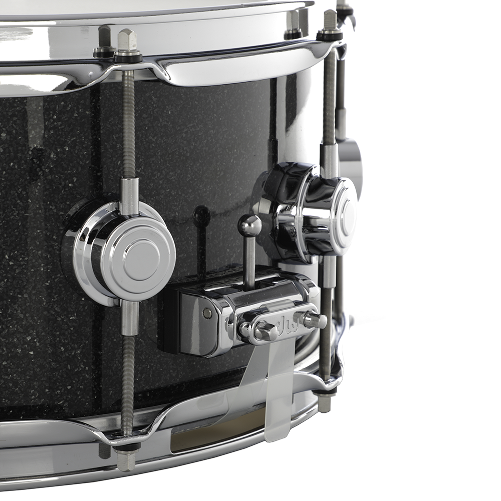 DW 6 x 14-Inch Collector Series Pure Maple Snare Drum - Black Ice with Chrome Hardware