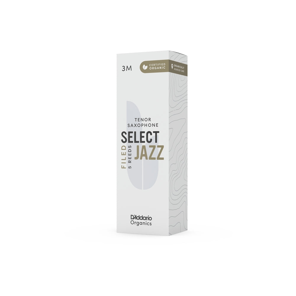 D'Addario Organic Select Jazz Filed Tenor Saxophone Reeds Strength 3 Medium 5-Pack