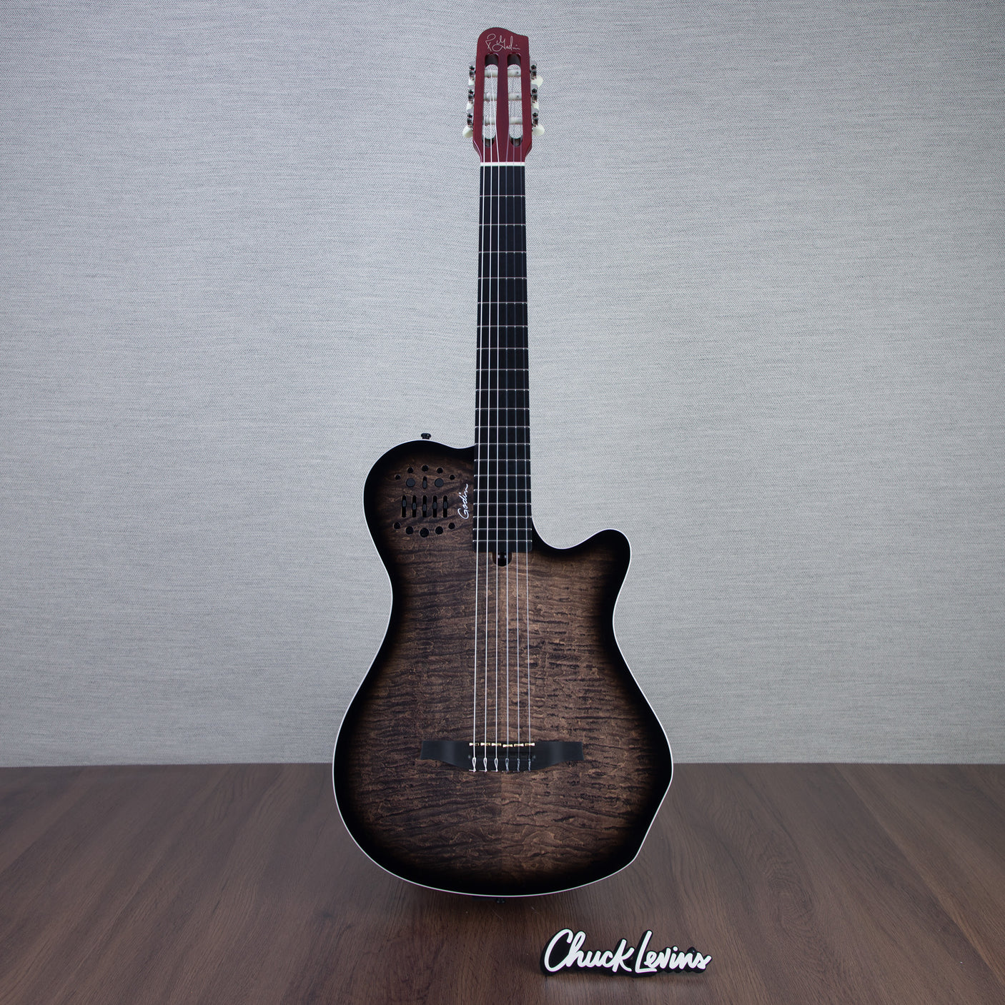 Godin MultiAc Grand Concert SA Nylon String Acoustic-Electric Guitar - Trans Black - CHUCKSCLUSIVE - #25311344