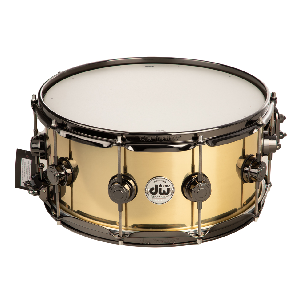 DW Collectors Series 6.5x14 Vintage Bell Brass Snare Drum - Black Nickel Hardware