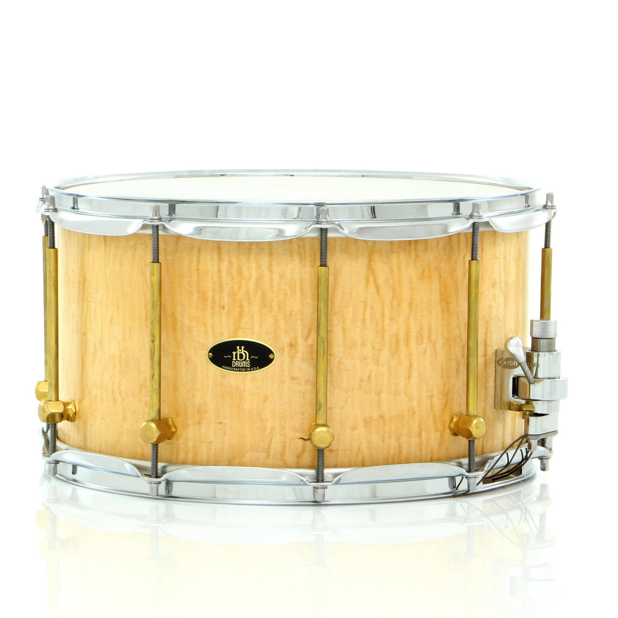 RBH Drums 8 x 14-Inch Monarch Snare Drum - Curly Maple Outer Veneer - New