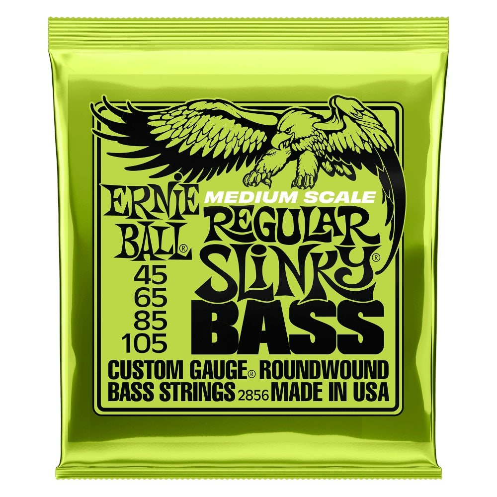 Ernie Ball 2856 Regular Slinky Nickel-Wound Electric Bass Guitar Strings - .045-.105 Medium Scale