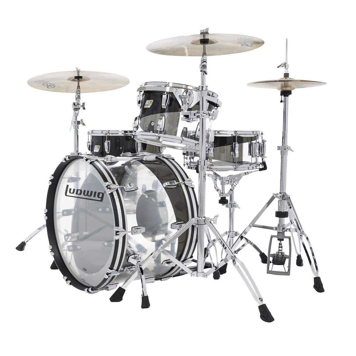 Ludwig VistaLite FAB 50th Anniversary 3-Piece Shell Pack - Black Smoke/Clear