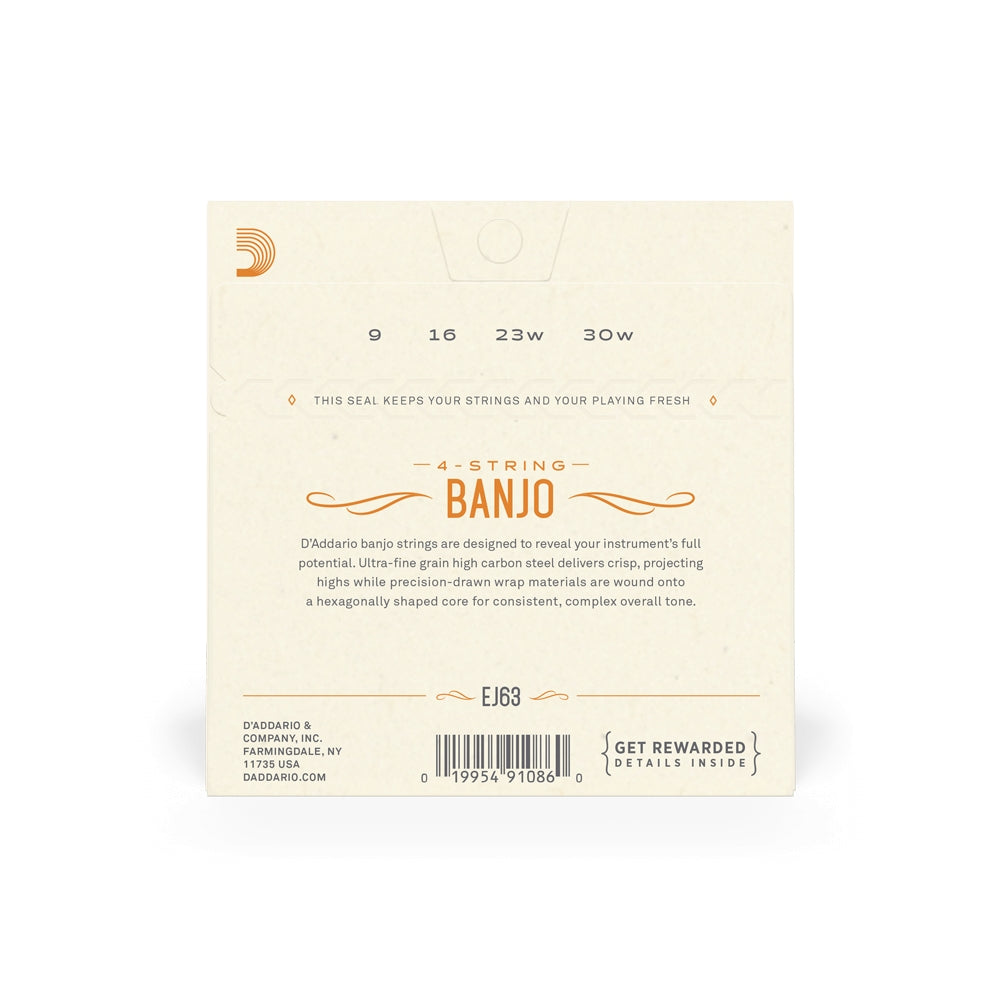 D'Addario EJ63 09-30 Tenor Set Banjo Strings