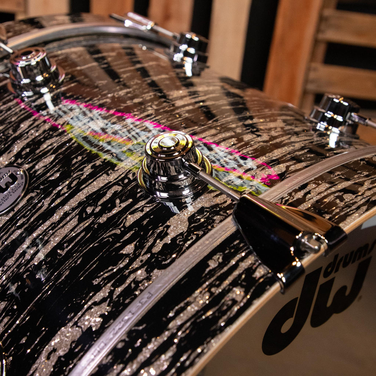 DW Collector's Series 333 4-Piece Shell Pack with 22-Inch Kick - FP - Black Oyster Glass