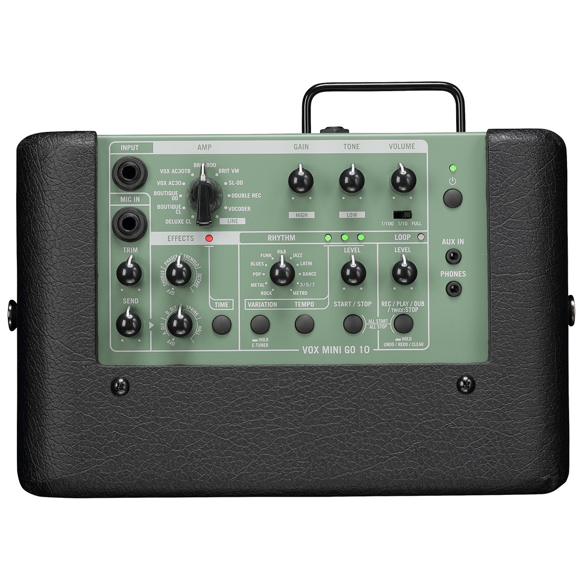 Vox MINIGO10GR 10-Watt Portable Modeling Amp Olive Green