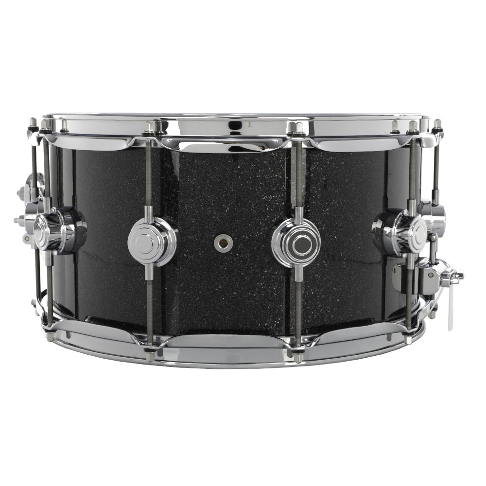 DW 14" x 7" Collector Series Pure Maple VLT 333 Snare Drum - Black Ice with Chrome Hardware