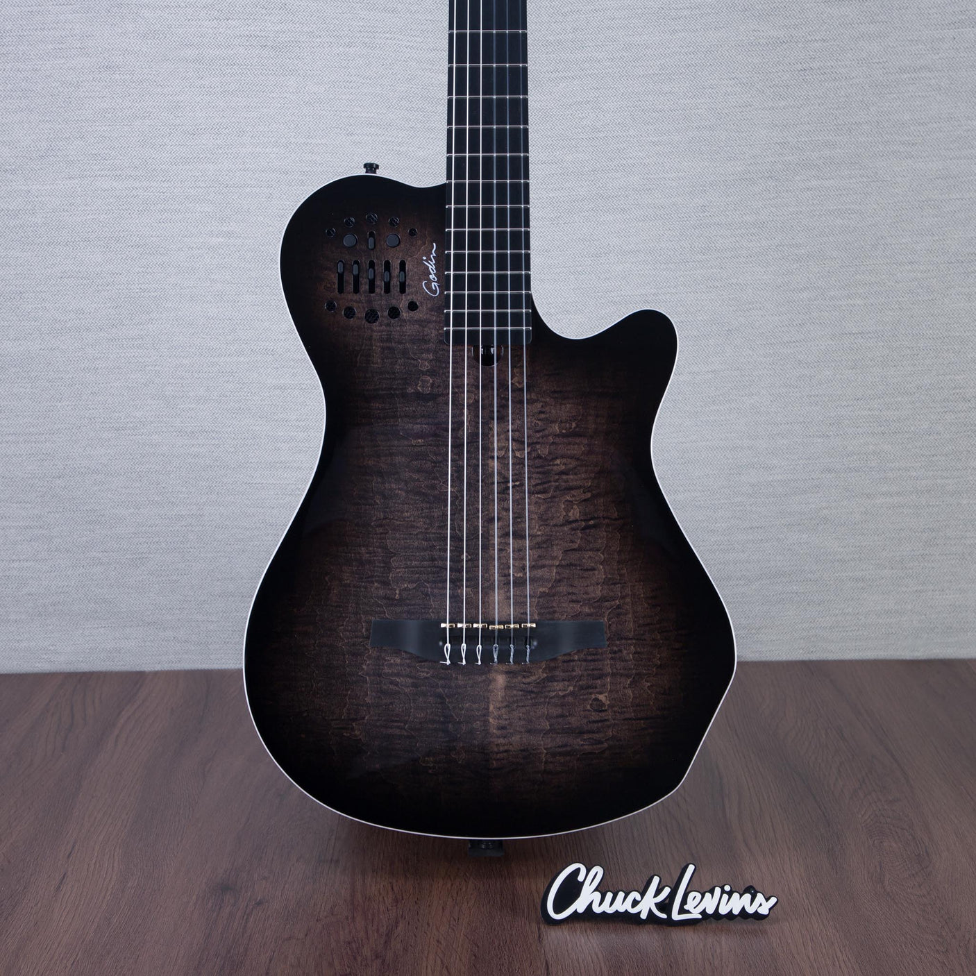 Godin MultiAc Grand Concert SA Nylon String Acoustic-Electric Guitar - Trans Black - CHUCKSCLUSIVE - #25313368