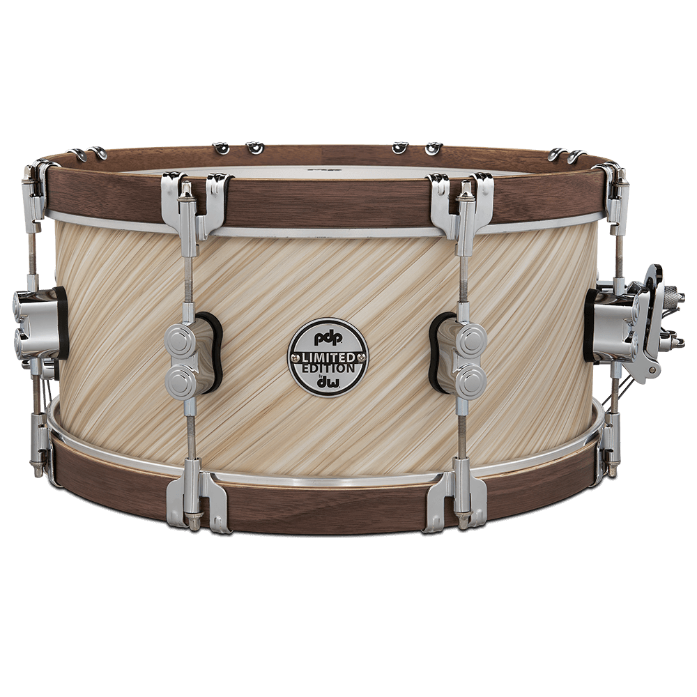 PDP Limited Edition 6.5x14 Walnut Wood Hoop Snare In Twisted Ivory