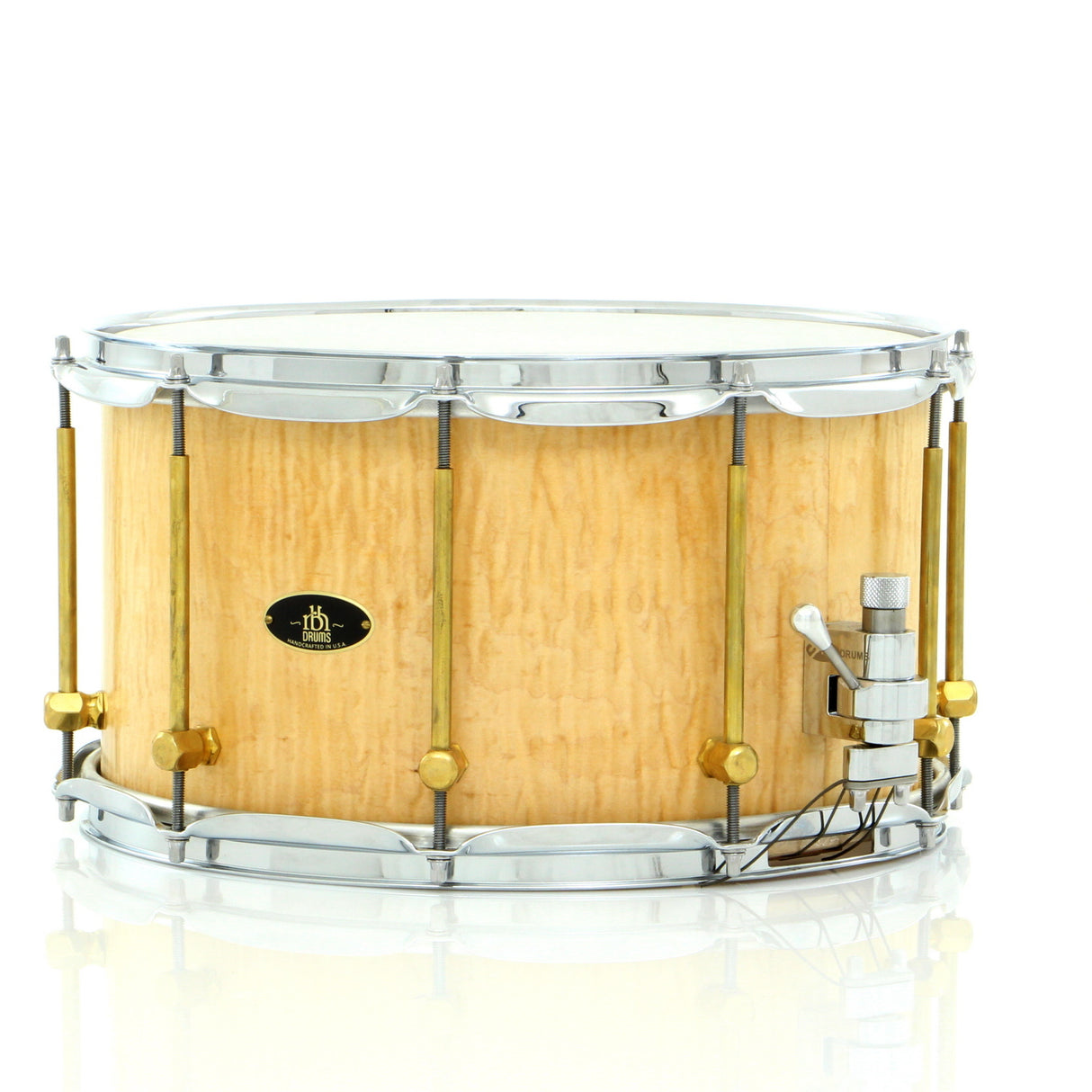 RBH Drums 8 x 14-Inch Monarch Snare Drum - Curly Maple Outer Veneer - New
