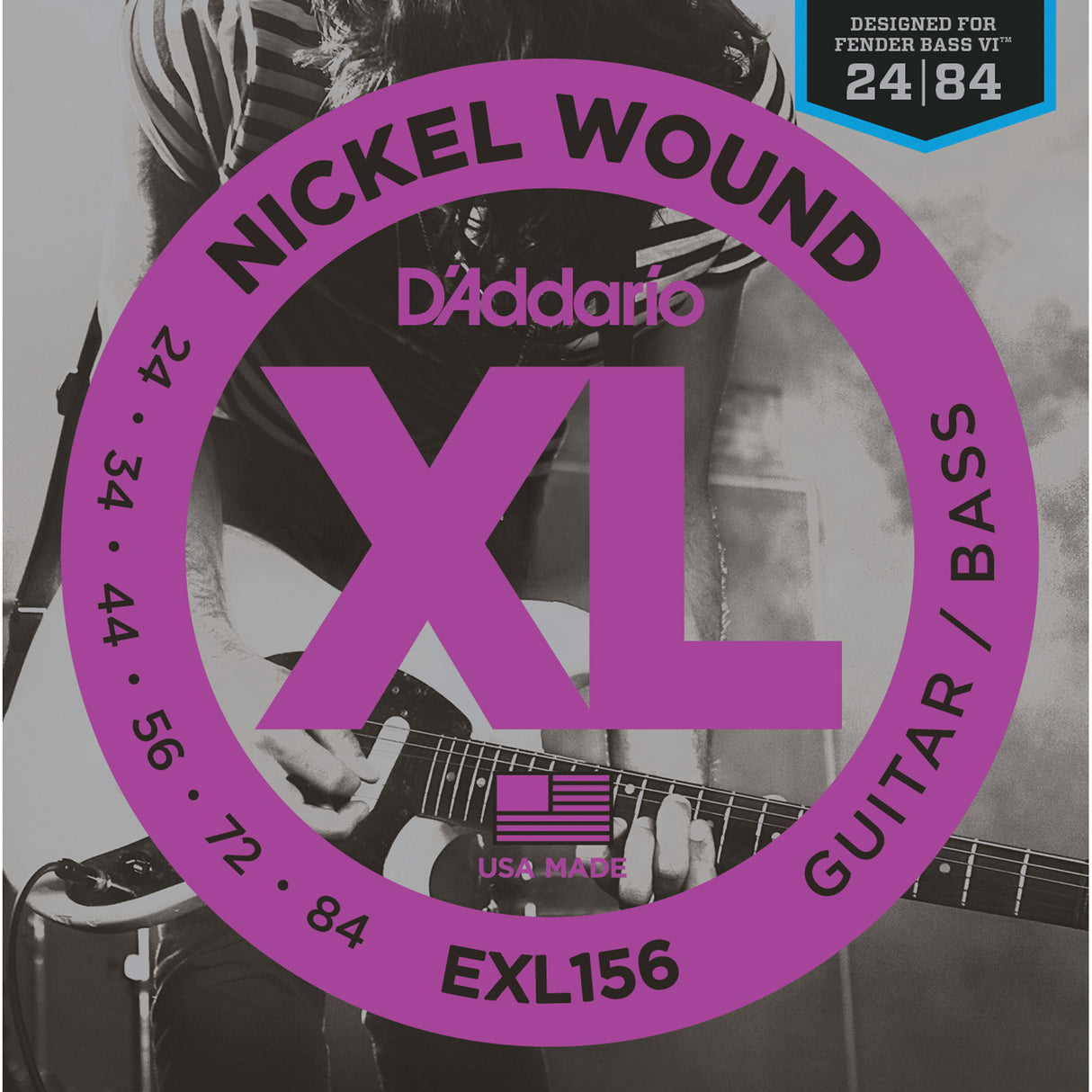 D'Addario EXL156 24-84 Nickel Wound Strings For Fender Bass VI