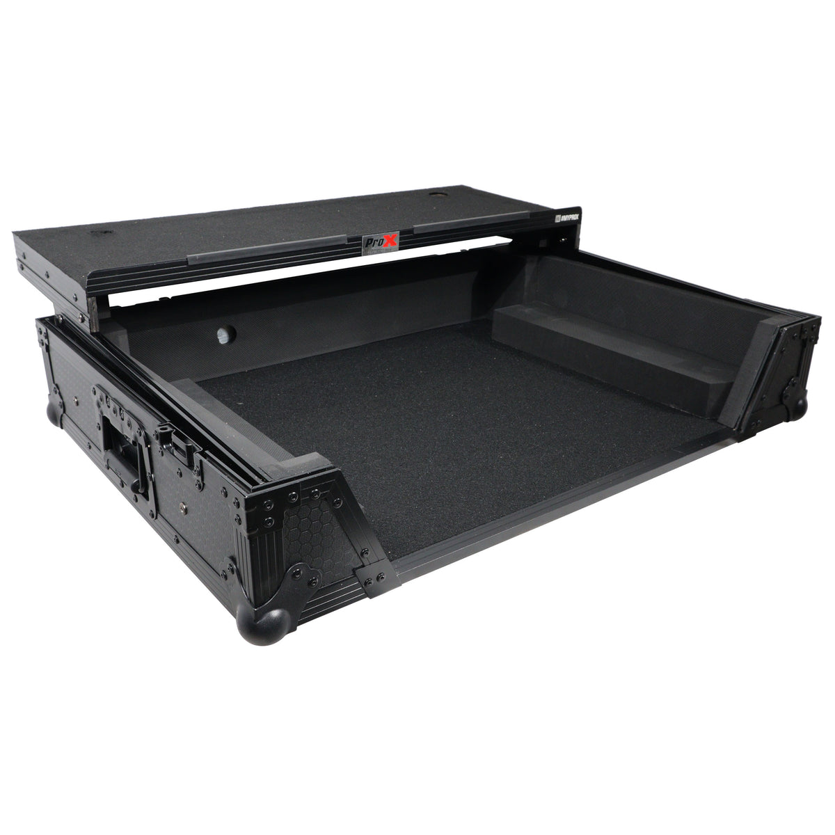 ProX XS-PRIME4WLTBL ATA Flight Case For Denon PRIME 4 G2/PRIME 4 MK2 DJ Controller with Laptop Shelf 1U Rack Space and Wheels - Black