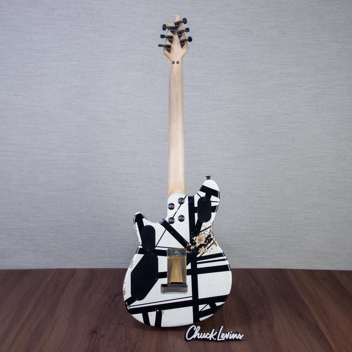 EVH Custom Shop Special Edition Wolfgang Stripes Electric Guitar - White/Black Stripes - #WG17613A