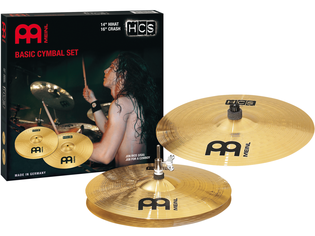 Meinl HCS Basic Cymbal Set: 14" Hi-Hat Cymbals, 16" Crash Cymbal