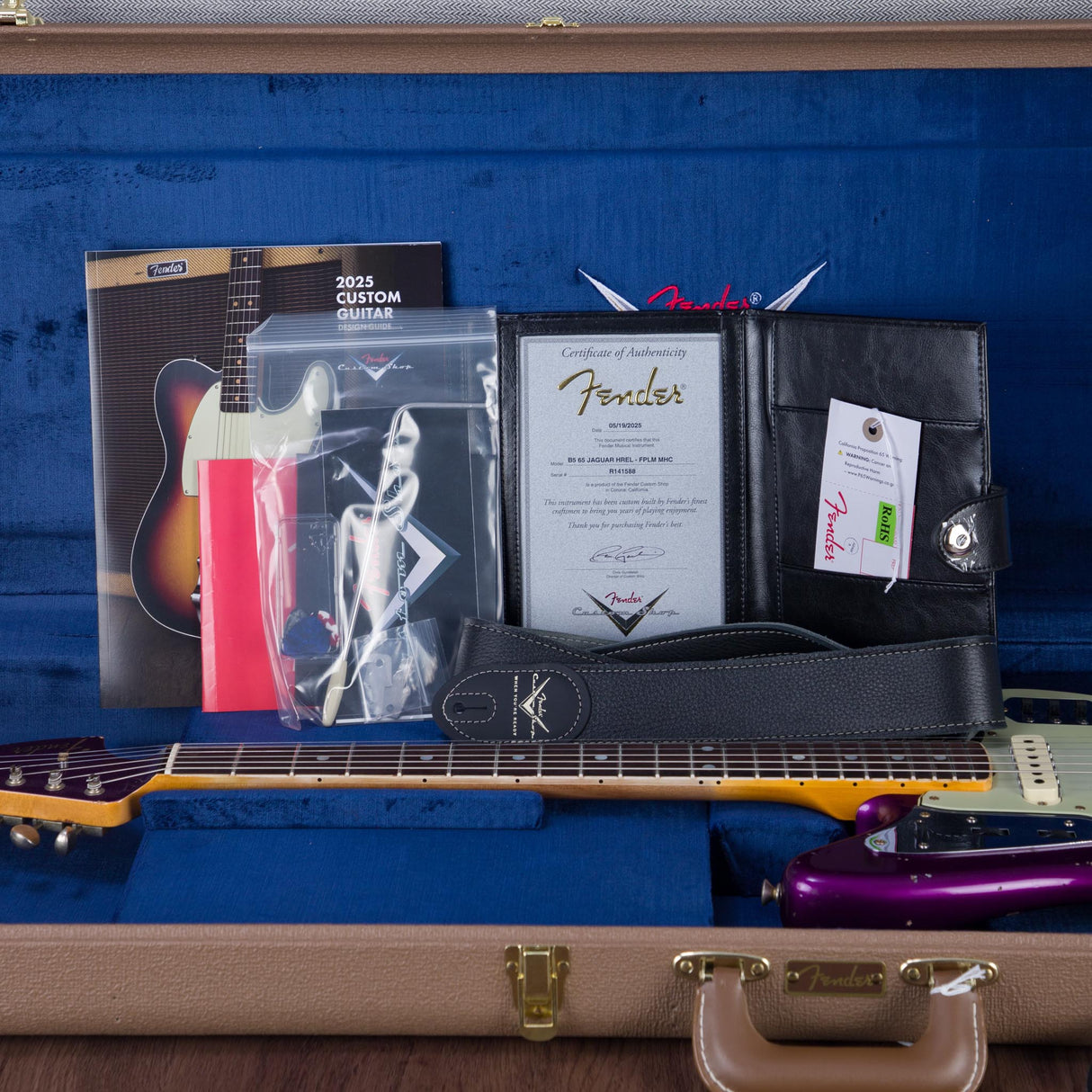 Fender Custom Shop 1965 Jaguar Electric Guitar Heavy Relic - Faded Purple Metallic - #R141588