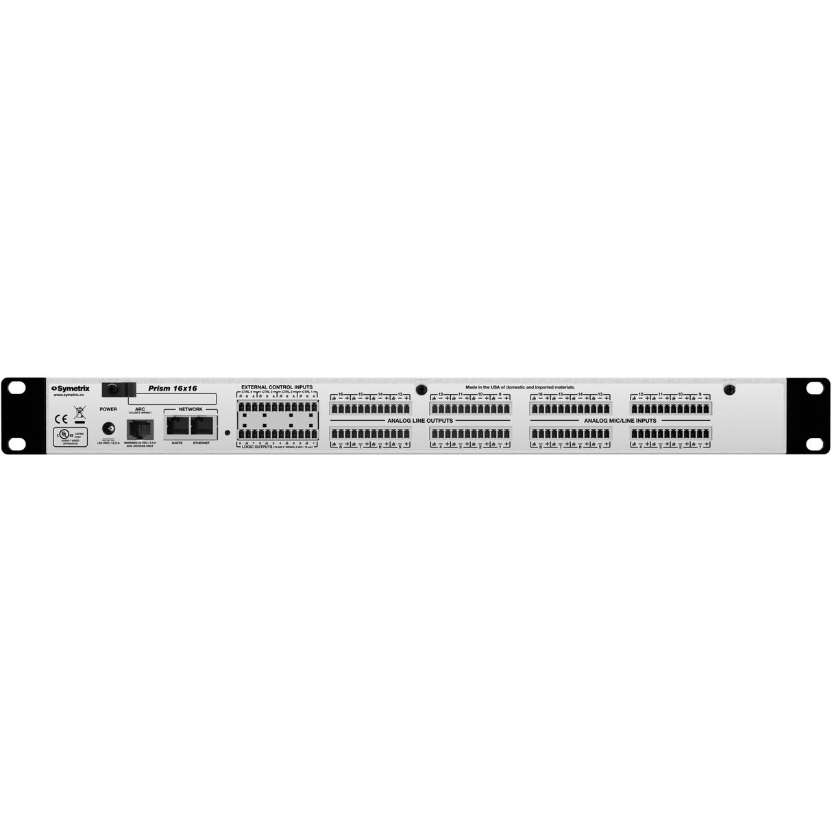 Symetrix Prism 16x16 Programmable Dsp 16 Mic/ Line-in 16 Line-out 64x64 Dante