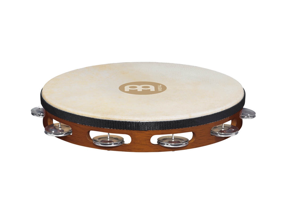 Meinl TAH1A-AB Traditional Goat Skin Wood Tambourine Aluminum Jingles