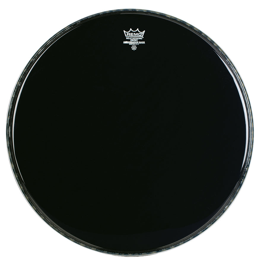 Remo 24" Ebony Crimplock Ambassador Marching Bass Drum Head