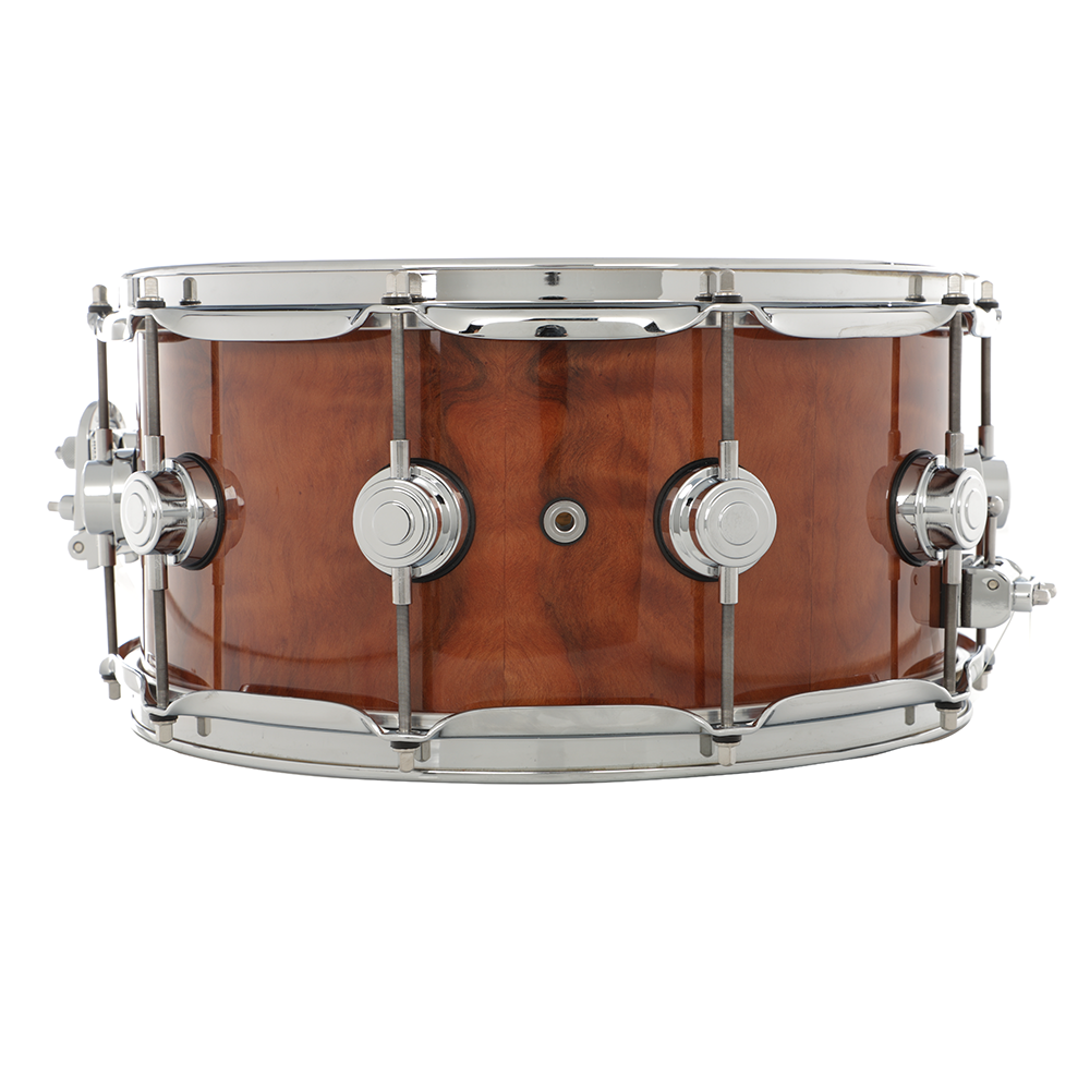 DW Collectors Series 6.5x14 Snare Drum, Exotic Redwood Stump - Chrome Hardware