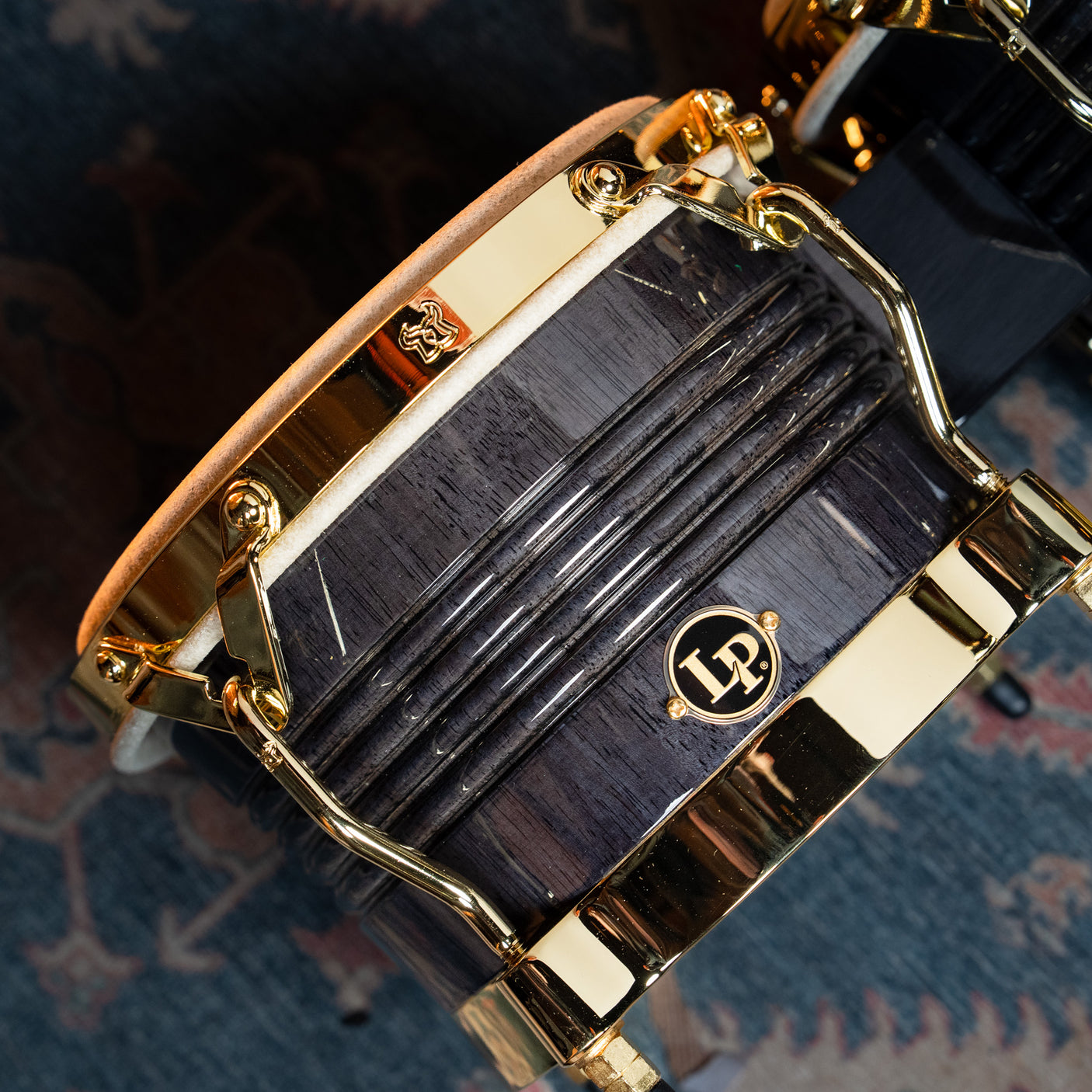 LP Matador Bongos, Siam Oak - Black with Gold Hardware - CHUCKSCLUSIVE