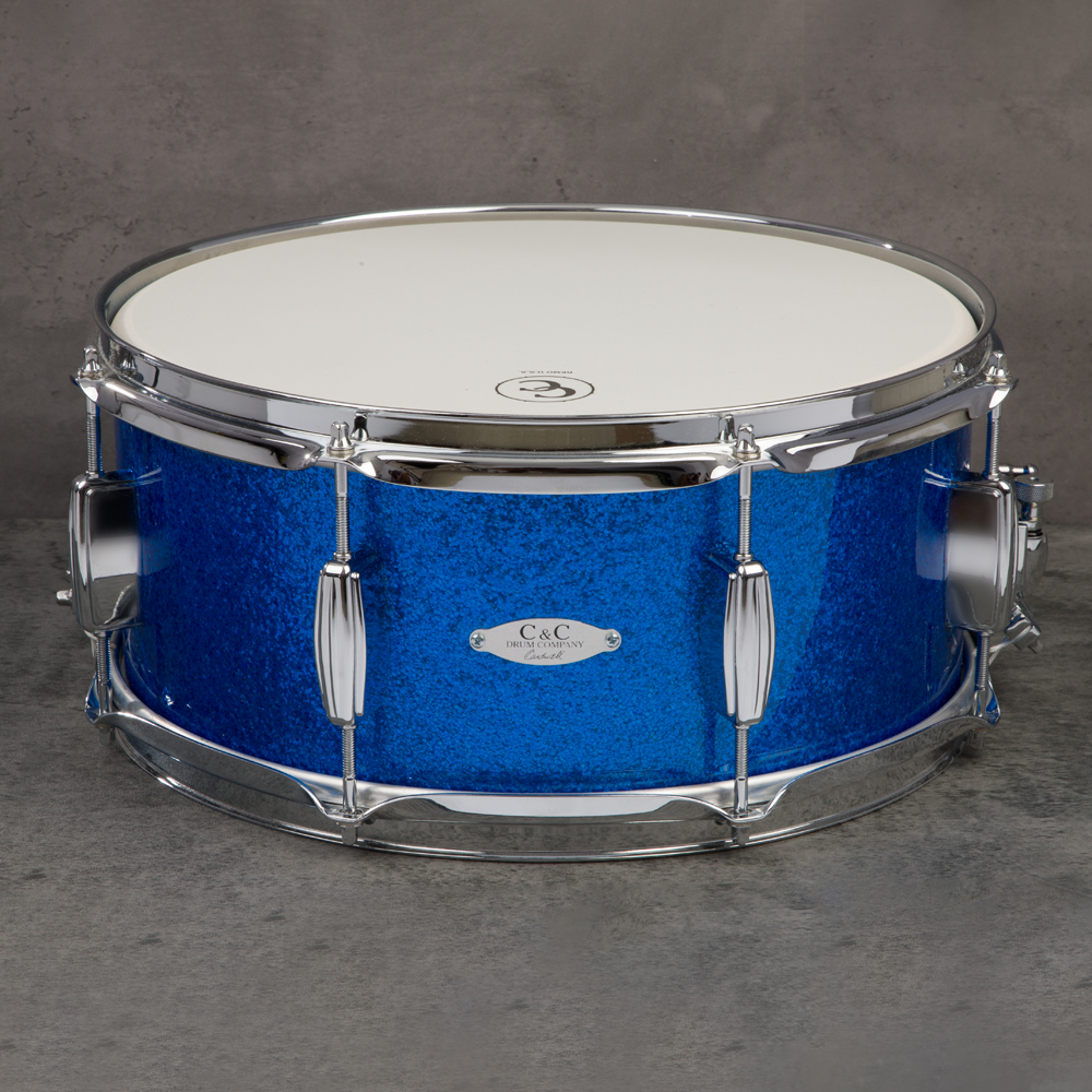 C&C Drums Player Date II 6.5x14 Snare - Blue Sparkle Wrap