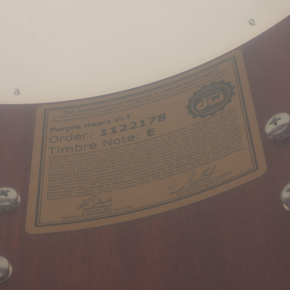 DW Drums 6.5 x 14-Inch Collector's Series 13-Ply Purple Heart Snare Drum