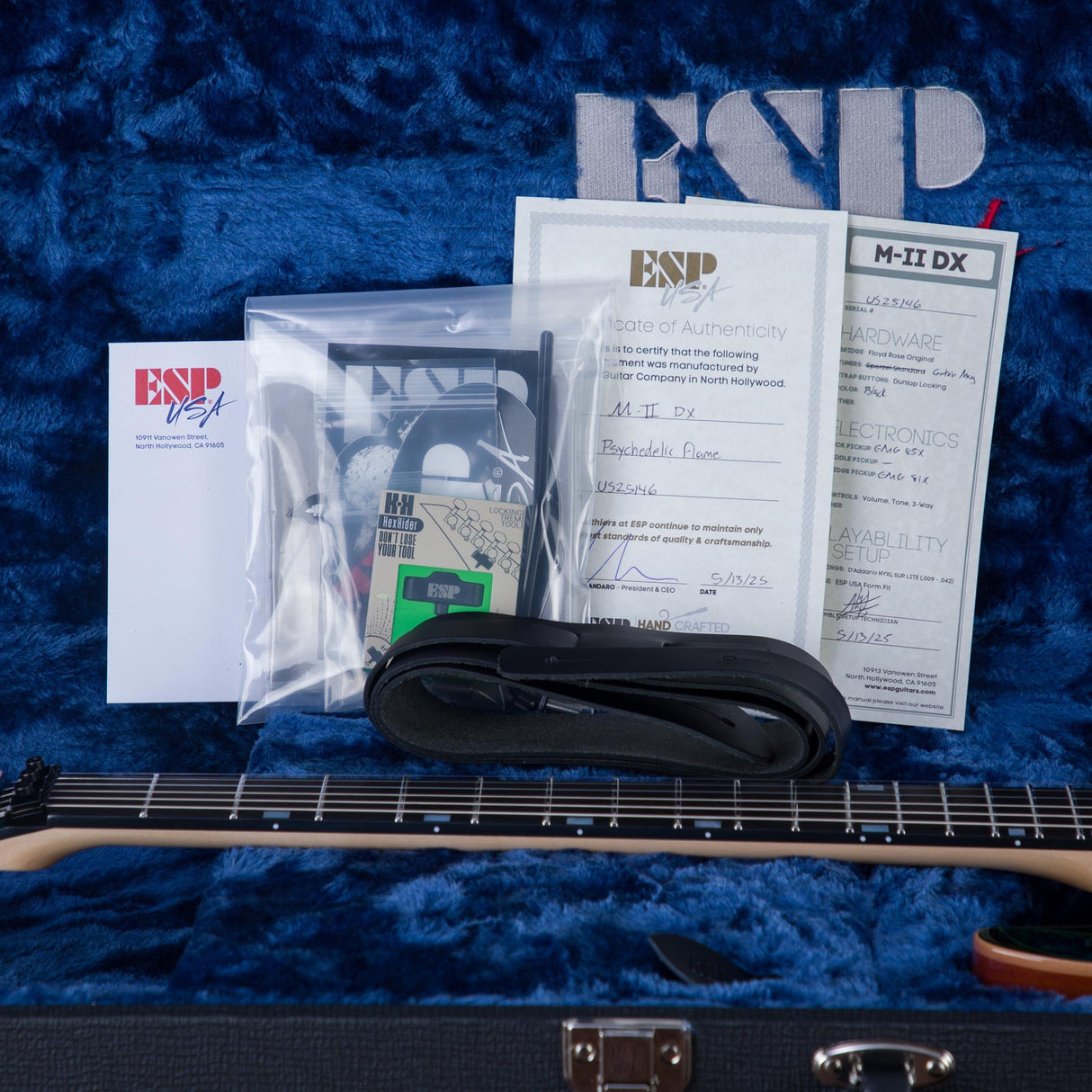 ESP USA M-II DX Electric Guitar - Psychedelic Flame - #US25146