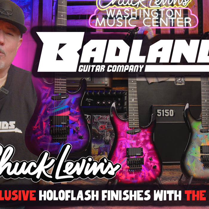 The Tone King Visits Chuck Levin’s: Exclusive Badlands Holoflash Guitars Are Here! 🎸✨