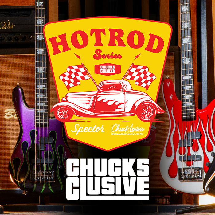 Meet our latest CHUCKSCLUSIVE! The Hot Rod Series featuring Spector Basses painted by Dan Lawrence