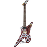 EVH Striped Series Shark Electric Guitar, Pao Ferro Fingerboard - Burgundy With Silver Stripes - New