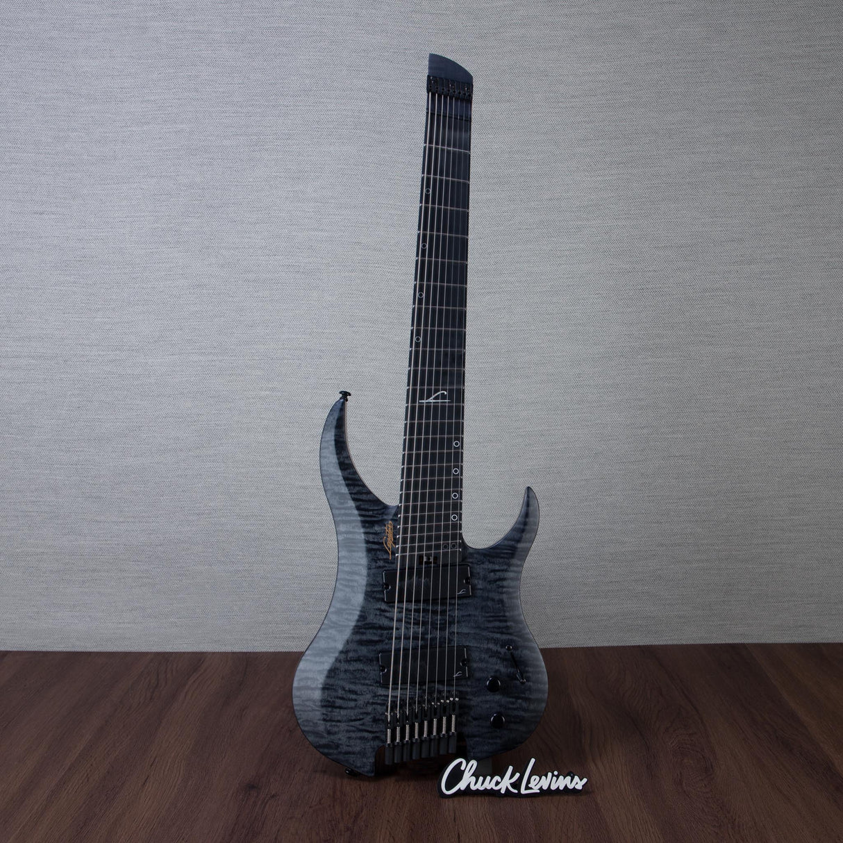 Legator Ghost Super Shred Multiscale 8-String Electric Guitar - Satin Black Flame - #IM25060482