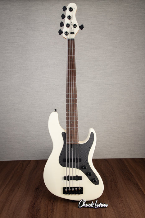 Brubaker USA JXB-5 Standard 5-String Electric Bass Guitar - White