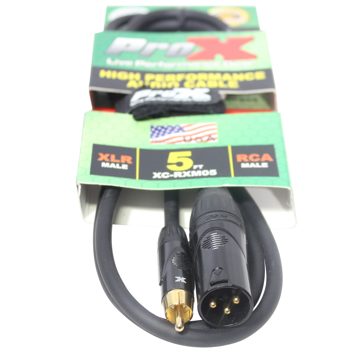 ProX RCA-XLR M 5-Foot High Performance XLR Male to RCA Male Unbalanced Audio Cable