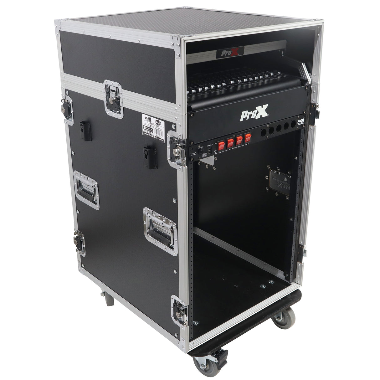 ProX T-16MRSS13ULT Universal 19 Rack-mount Mixer with 13U Top and 16U Front with 2 Side Work Tables