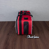 Marcus Bonna Custom Double Case for Piston Trumpets - Red / Black, Carbon Fiber Shell