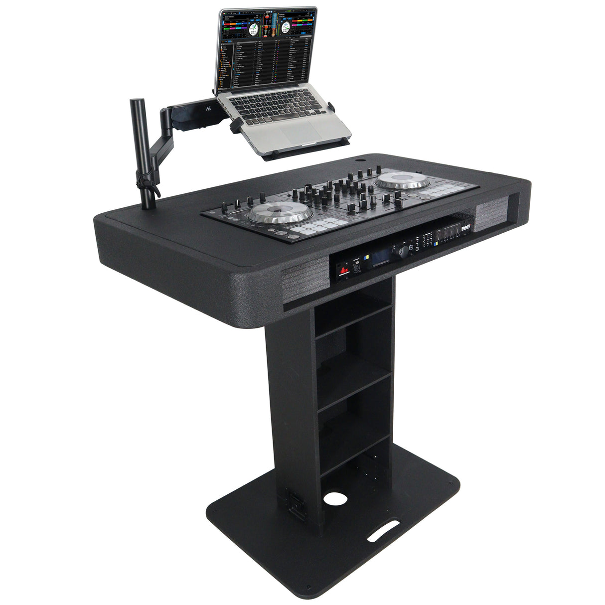 ProX XZF-DJCTBL Control Tower DJ Podium for Pioneer DDJ-REV7 XDJ-XZ FLX10 RANE Four - Black Finish