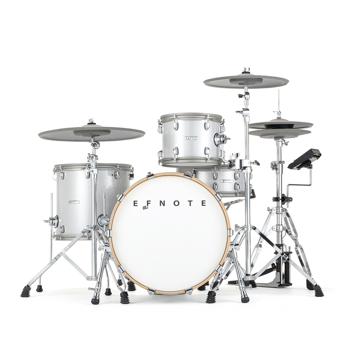 EFNOTE 7 4-Piece Electronic Drum Kit with Full Size Shells - White Sparkle