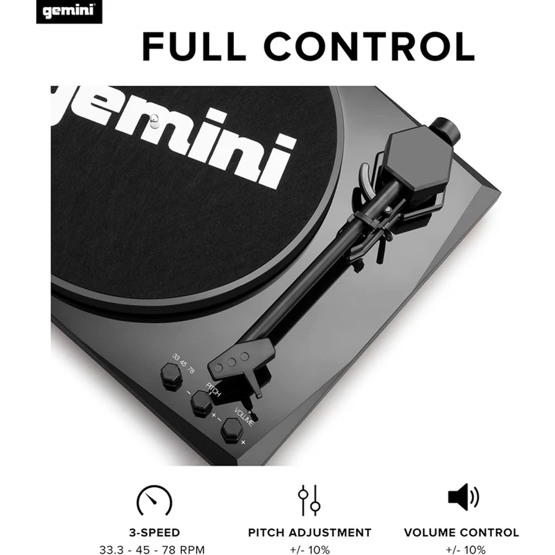 Gemini Turntable Bluetooth and Dual Stereo Speakers